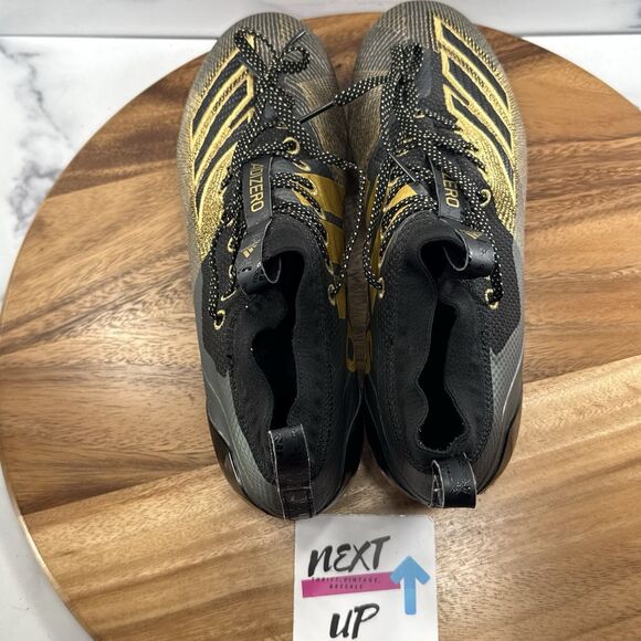 Mens size 12-adidas adizero 8.0 Black Gold Metallic Football Cleats D97650 main image 9